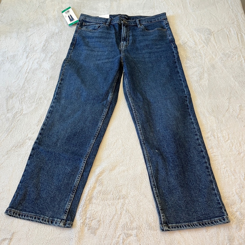 Calvin Klein Jeans‎ Women Size 12 Dark Blue Straight Leg Denim Pants NWT